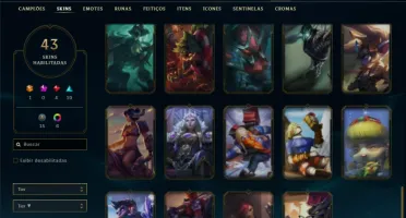 Esmeralda 4 com 65 Champs e 43 Skins + 75 Espolios
