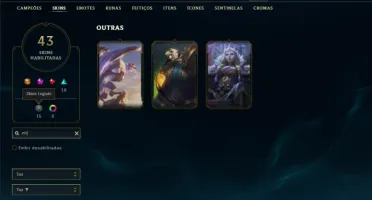 Esmeralda 4 com 65 Champs e 43 Skins + 75 Espolios