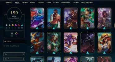 Ouro 3 com TODOS os Champs e 150 Skins ( JG / ADC )
