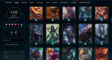 Ouro 3 com TODOS os Champs e 150 Skins ( JG / ADC )