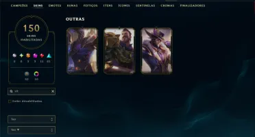 Ouro 3 com TODOS os Champs e 150 Skins ( JG / ADC )