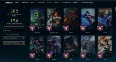 Ouro 3 com TODOS os Champs e 150 Skins ( JG / ADC )