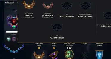 Ouro 3 com TODOS os Champs e 150 Skins ( JG / ADC )