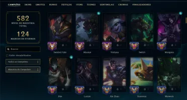 Ouro 3 com TODOS os Champs e 150 Skins ( JG / ADC )