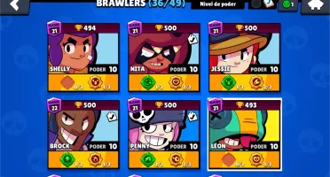 Conta brawl stars vários brawlers lv10