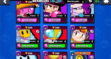 Conta brawl stars vários brawlers lv10