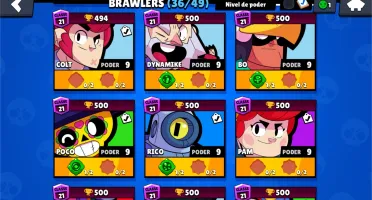 Conta brawl stars vários brawlers lv10