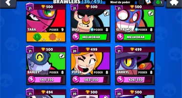 Conta brawl stars vários brawlers lv10