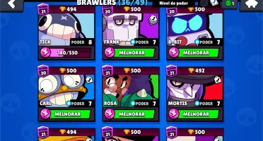 Conta brawl stars vários brawlers lv10