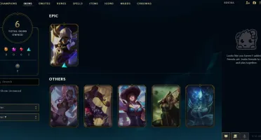 Conta LoL Platina 1 - 88% winrate - 38 Champ - 6 skins