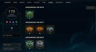 CONTA C/ TODAS SKINS VITORIOSAS DESDE A TEMPORADA 2 E +++ !!