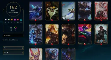 Conta de LoL LVL 460 Prata 162 skins, 475 reais