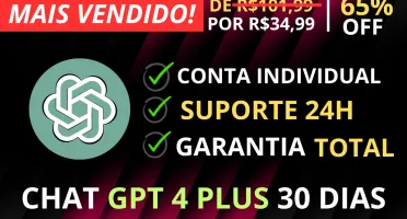 PROMOÇÃO IMPERVÍDEL! CHAT GPT 4 TURBO CONTA INVIDIDUAL 30D