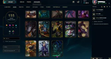 Conta Lol // 155 skins // Todos Campeões