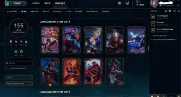 Conta Lol // 155 skins // Todos Campeões