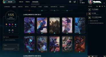 Conta Lol // 155 skins // Todos Campeões