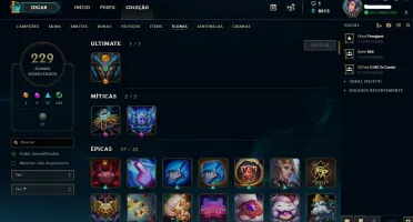 Conta Lol // 155 skins // Todos Campeões