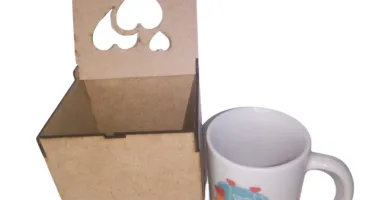 Kit Caixa em MDF Personalizada para Caneca de Louça,...