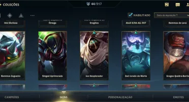 Conta LoL Wild Rift com 44 Skins e 54,0% de WinRate