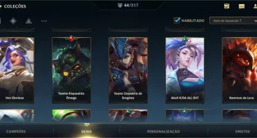 Conta LoL Wild Rift com 44 Skins e 54,0% de WinRate