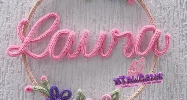 Guirlanda jardim florido personalizado em Tricotin