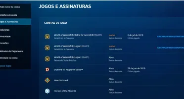Conta WoW BFA + Diablo 3 RoS e mais