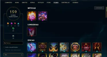 Conta unranked com 150 champs e 67 Skins