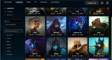 Conta unranked com 150 champs e 67 Skins