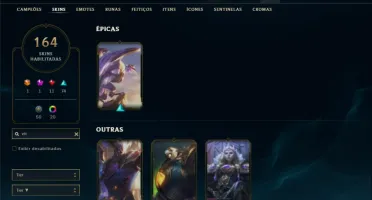 Platina 4 com TODOS os champs e 164 Skins ( MAIN MID )