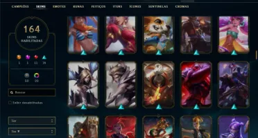 Platina 4 com TODOS os champs e 164 Skins ( MAIN MID )