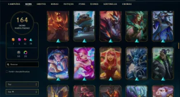 Platina 4 com TODOS os champs e 164 Skins ( MAIN MID )
