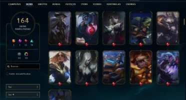 Platina 4 com TODOS os champs e 164 Skins ( MAIN MID )