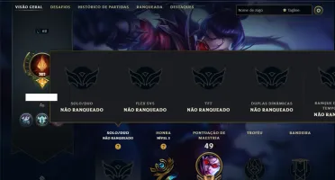 Unranked com 35 Champs e 15 Skins