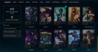 Unranked com 35 Champs e 15 Skins