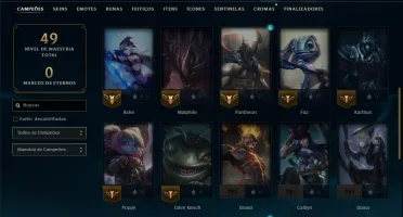 Unranked com 35 Champs e 15 Skins
