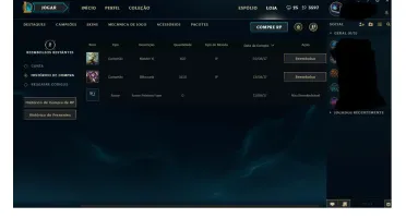 Conta League Of Legends - Level 19 - 3.597 de IP