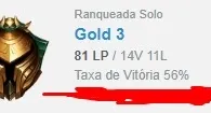 conta league of legends Ouro 3
