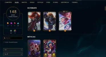 Conta ouro 4 com TODOS os champs e 148 skins