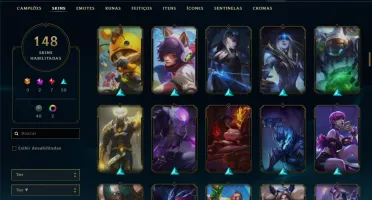 Conta ouro 4 com TODOS os champs e 148 skins