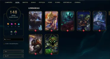 Conta ouro 4 com TODOS os champs e 148 skins