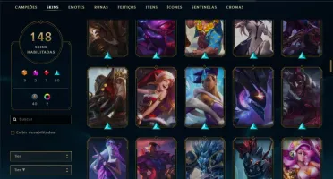 Conta ouro 4 com TODOS os champs e 148 skins