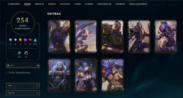 Platina 4 com TODOS os Champs e 254 Skins ( MAIN ADC )