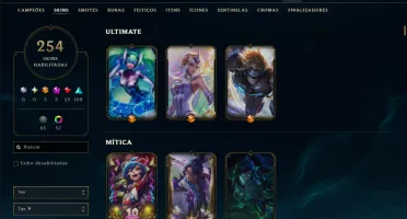 Platina 4 com TODOS os Champs e 254 Skins ( MAIN ADC )