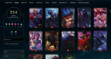 Platina 4 com TODOS os Champs e 254 Skins ( MAIN ADC )