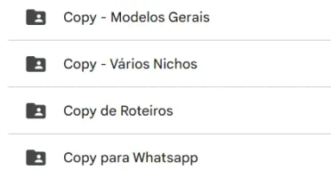 pacote de copys varios segmentos