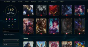 Conta ouro 4 com 140 Champs e 160 Skins + 4 Vitoriosas