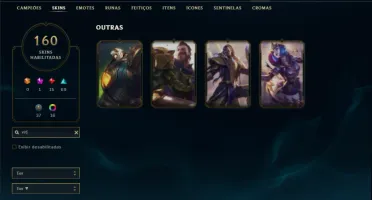 Conta ouro 4 com 140 Champs e 160 Skins + 4 Vitoriosas