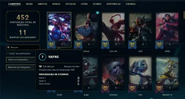 Conta ouro 4 com 140 Champs e 160 Skins + 4 Vitoriosas