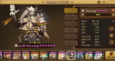 Conta top Summoners War, com 3 Ld Nat 5, pve pronto