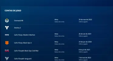 Vendo conta Blizzard Overwatch + CODs Vanguard, Cold War, MW